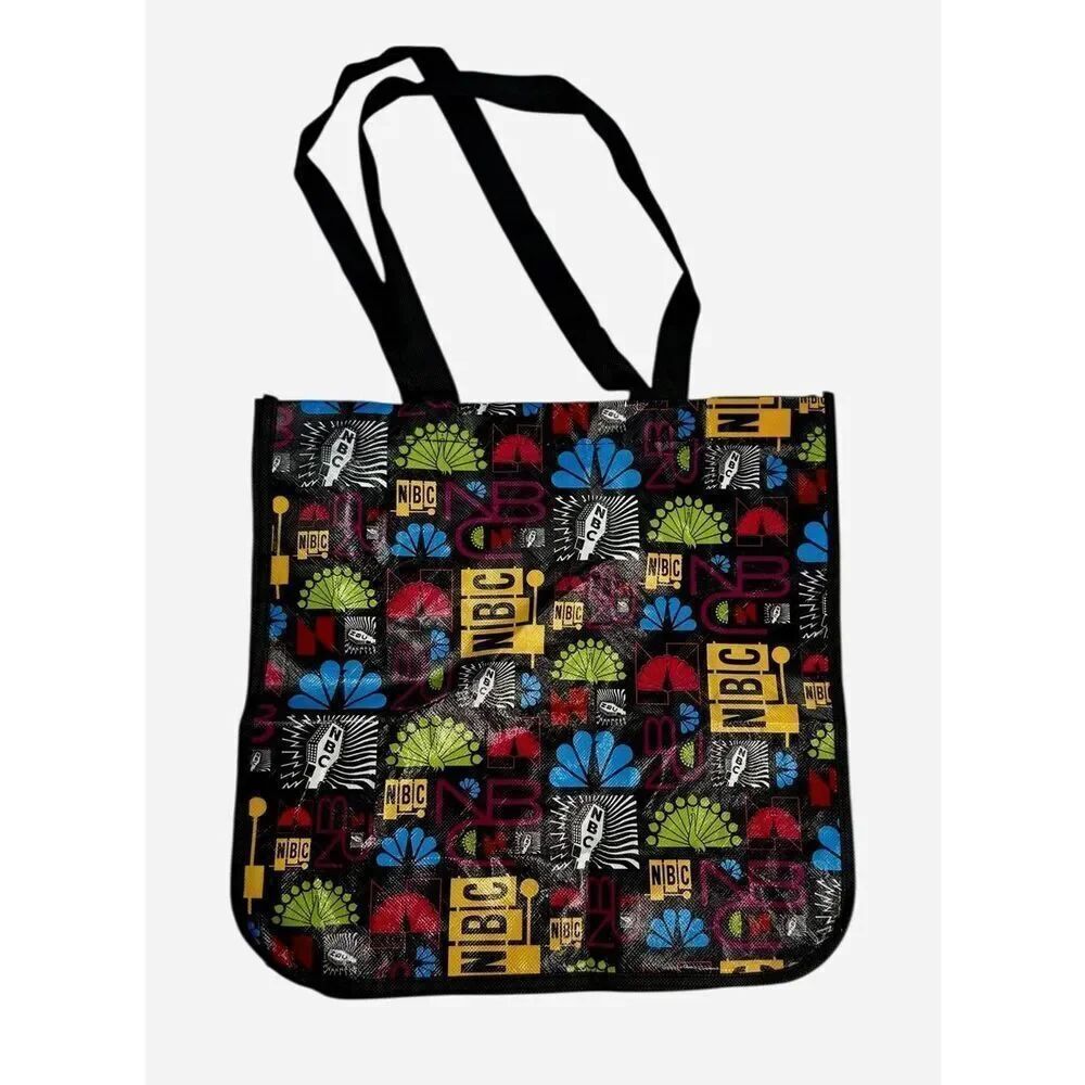NBC Studios The Tour Tote Bag 30 Rockefeller Plaza New York City Black Colorful